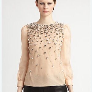 Red Valentino Embellished Point/D’Espirit Blouse